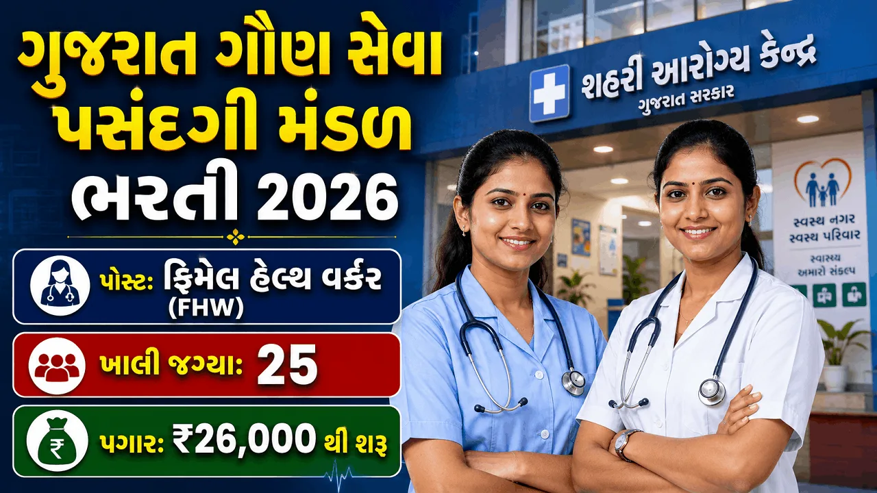 GSSSB Female Health Worker Recruitment 2026